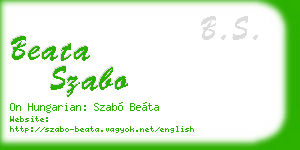 beata szabo business card